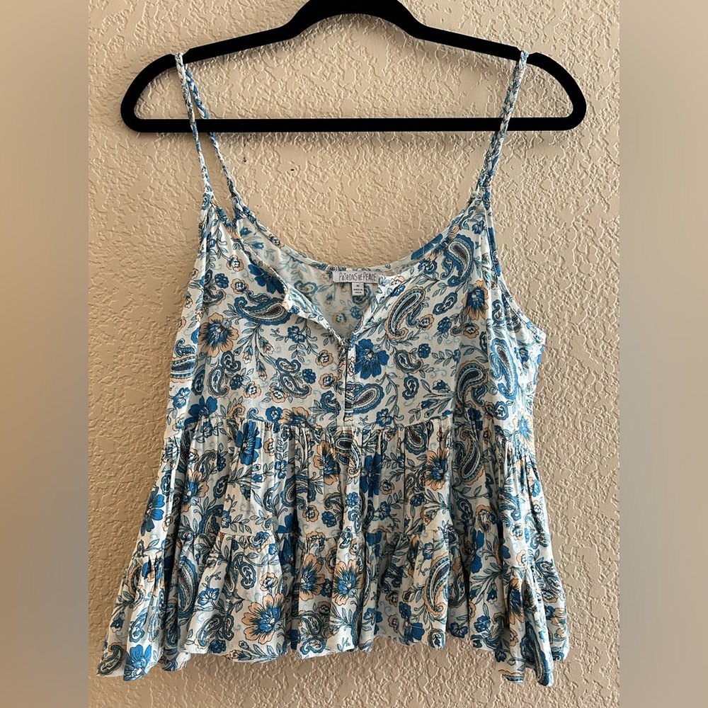Paisley Tiered Crop Cami Size M